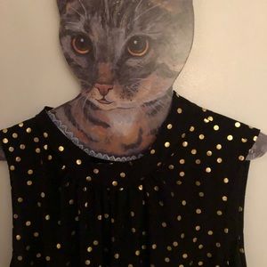 ModCloth Gold Polka Dot Sleeveless Blouse